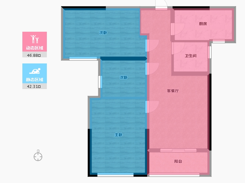 四川省-成都市-建业大厦-72.54-户型库-动静分区