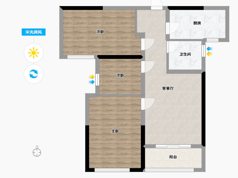 四川省-成都市-建业大厦-72.54-户型库-采光通风