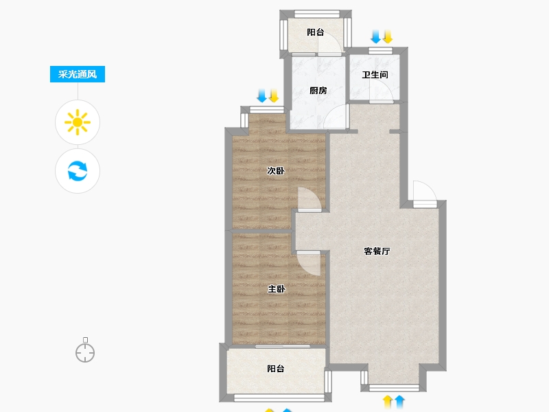 四川省-成都市-西林巷小区-60.96-户型库-采光通风