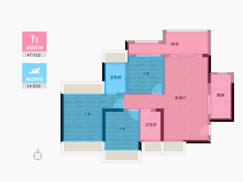 广东省-深圳市-信义君御山汇珑花园-72.72-户型库-动静分区