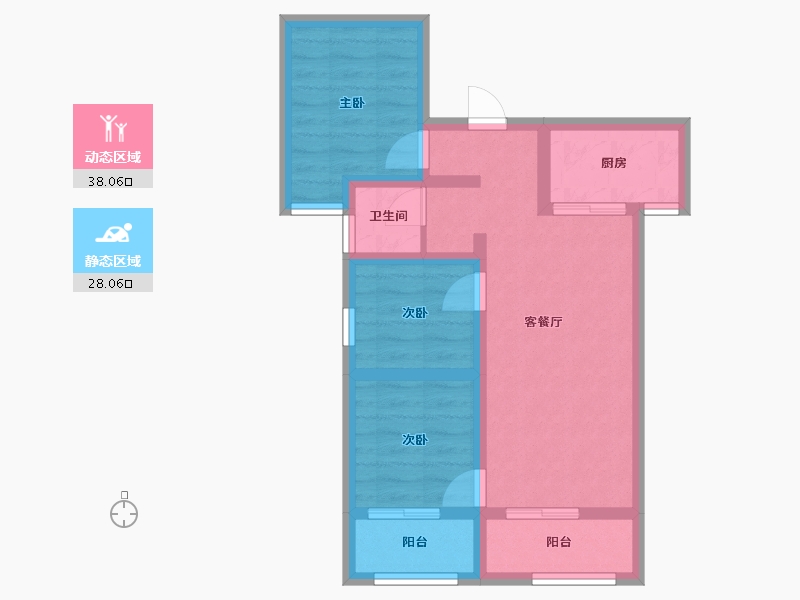 陕西省-宝鸡市-沣源名居-57.23-户型库-动静分区