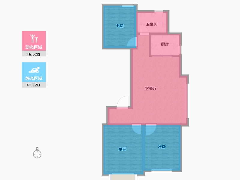 内蒙古自治区-赤峰市-航安金和学苑-78.00-户型库-动静分区