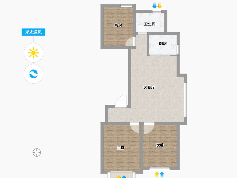 内蒙古自治区-赤峰市-航安金和学苑-78.00-户型库-采光通风