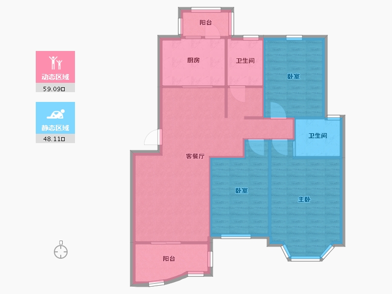 上海-上海市-新明星花园-二期-86.40-户型库-动静分区