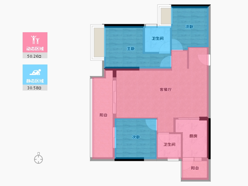 重庆-重庆市-中国铁建元时代-72.32-户型库-动静分区