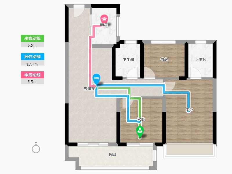 浙江省-温州市-永嘉中梁天宸-83.80-户型库-动静线