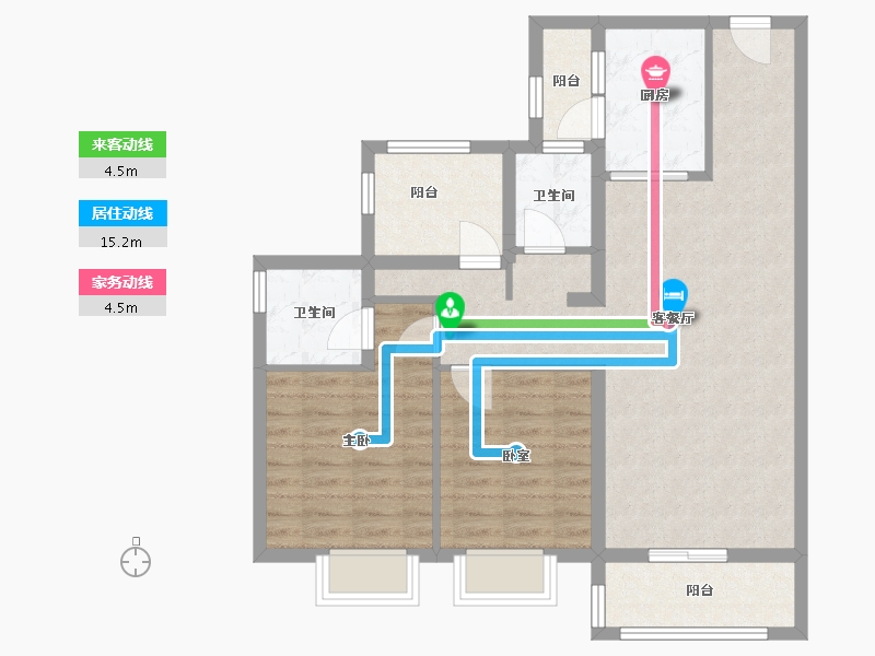 广东省-清远市-碧桂园云璟-83.83-户型库-动静线