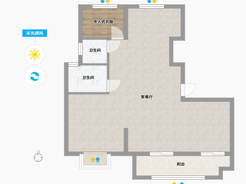 浙江省-金华市-东义府-84.80-户型库-采光通风