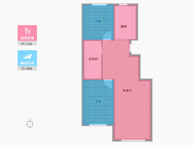 黑龙江省-齐齐哈尔市-翰林尚品-73.00-户型库-动静分区