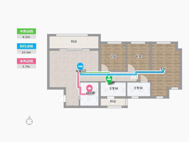 重庆-重庆市-金辉云缦长滩-88.04-户型库-动静线