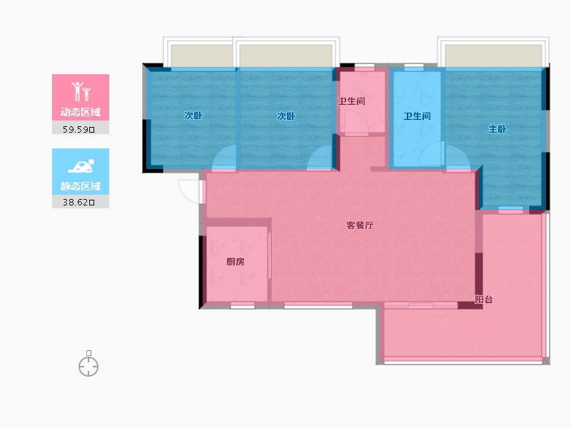 贵州省-遵义市-太东天骄一品-88.01-户型库-动静分区