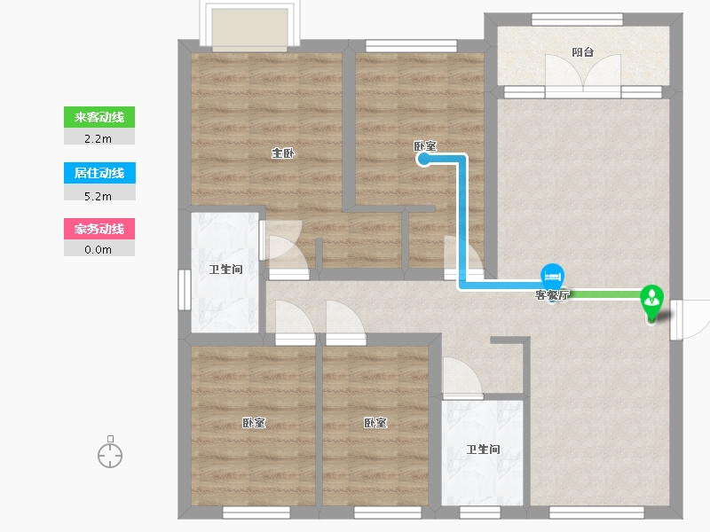 河北省-沧州市-水岸张桥悦府-99.80-户型库-动静线