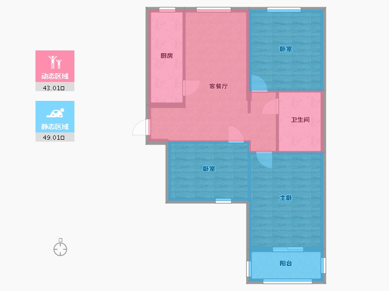 北京-北京市-黄渠四期-83.76-户型库-动静分区