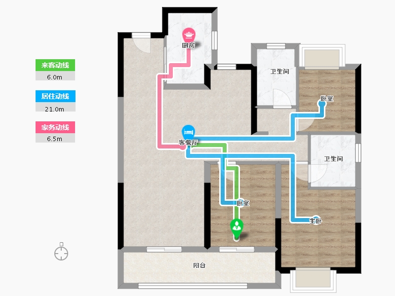 江苏省-苏州市-越秀悦年华花园-92.00-户型库-动静线