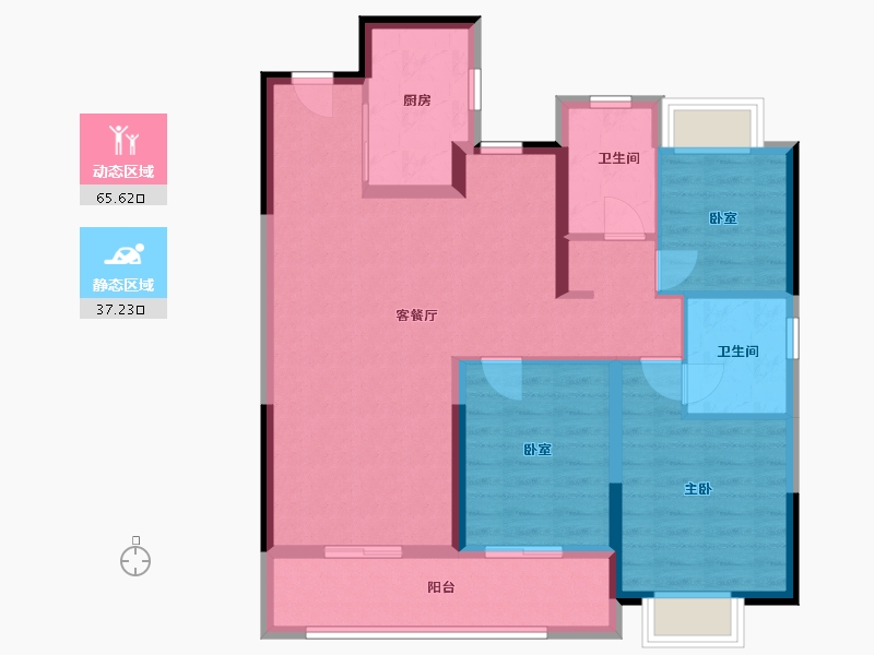 江苏省-苏州市-越秀悦年华花园-92.00-户型库-动静分区