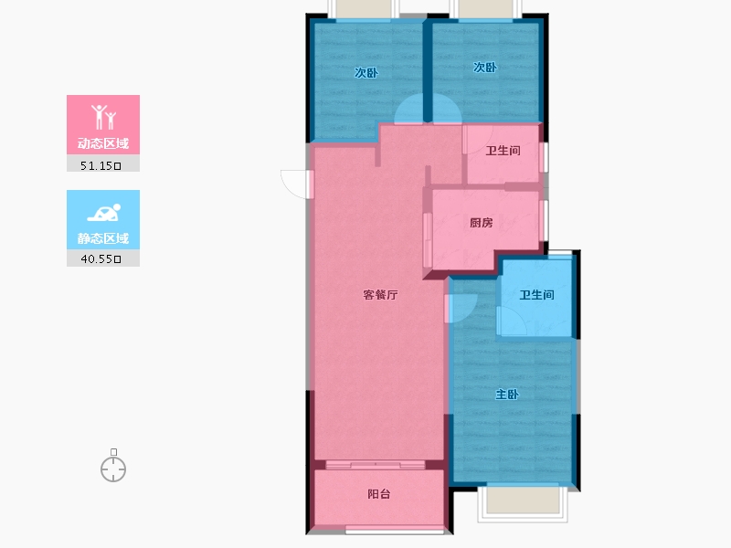 湖北省-武汉市-龙湖揽境-81.94-户型库-动静分区