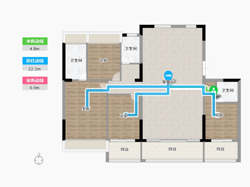 江苏省-扬州市-天璟融园-132.00-户型库-动静线