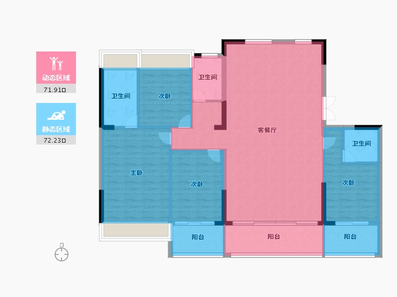 江苏省-扬州市-天璟融园-132.00-户型库-动静分区