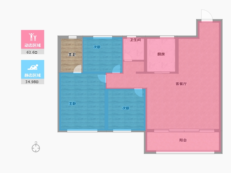 甘肃省-兰州市-中海铂悦世家-93.75-户型库-动静分区