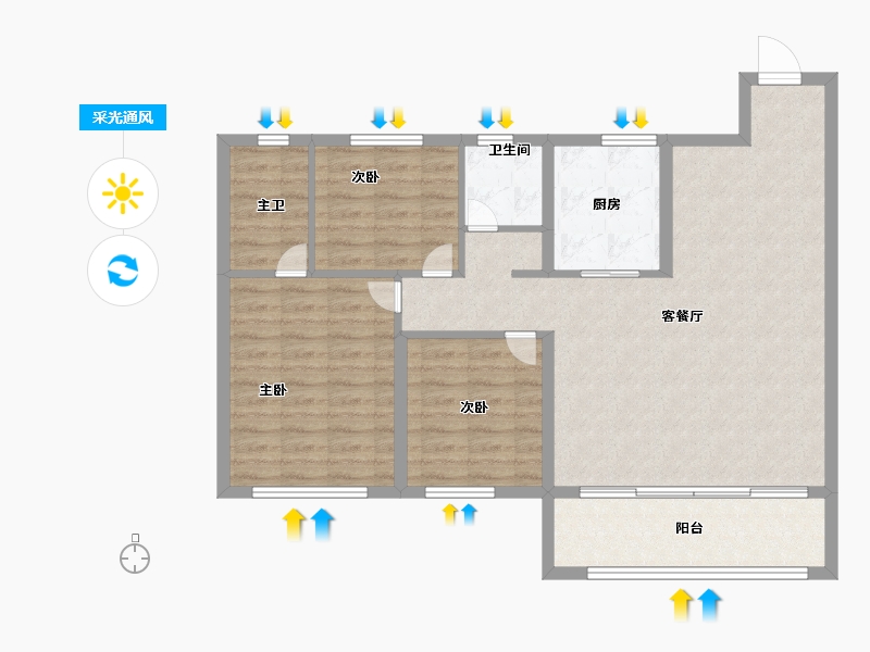 甘肃省-兰州市-中海铂悦世家-93.75-户型库-采光通风