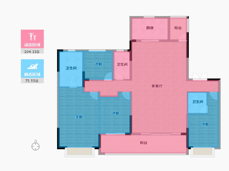 湖南省-长沙市-龙湖江与城-163.54-户型库-动静分区