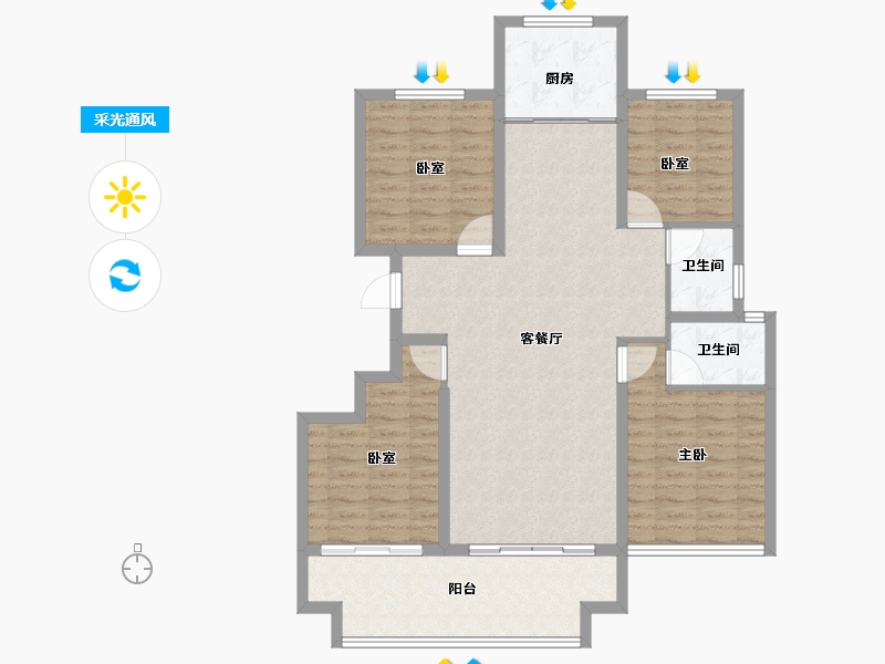 河南省-开封市-永美·尚院-106.89-户型库-采光通风