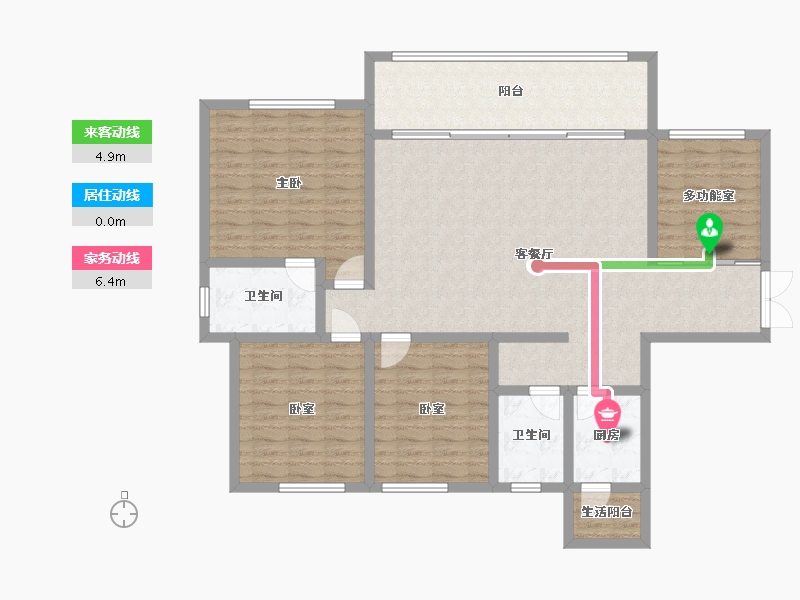 贵州省-六盘水市-恒维·凤凰里-132.57-户型库-动静线