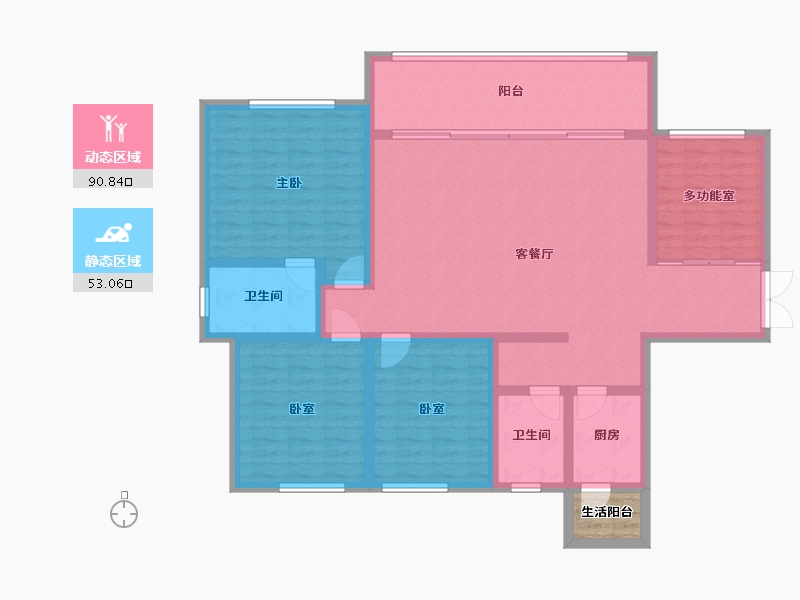 贵州省-六盘水市-恒维·凤凰里-132.57-户型库-动静分区