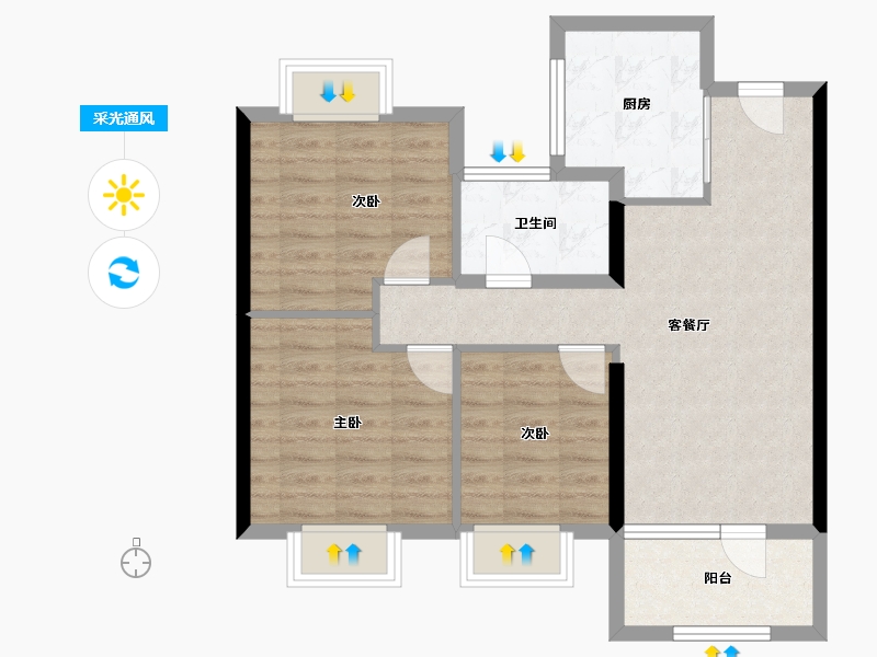 江苏省-无锡市-樾湖尚郡-72.25-户型库-采光通风