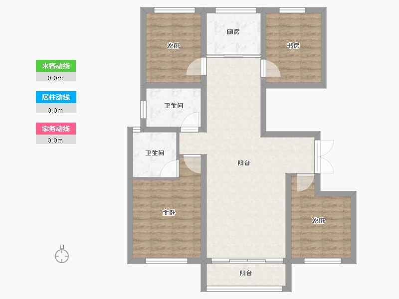 陕西省-榆林市-城市之光小区-85.64-户型库-动静线