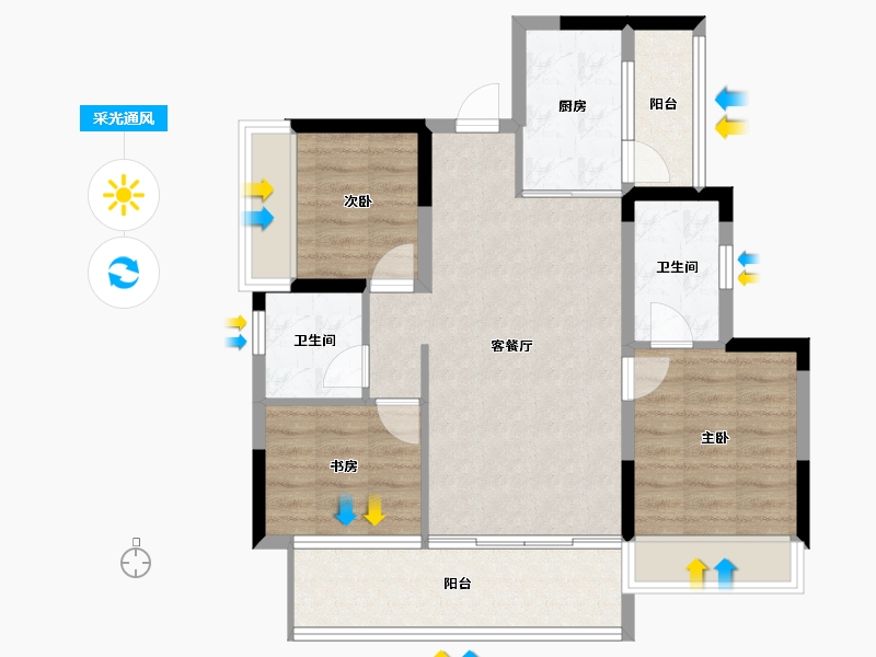 四川省-遂宁市-遂宁金融商业中心-76.64-户型库-采光通风