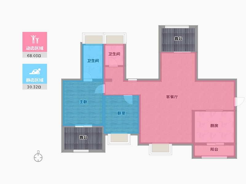 海南省-海口市-龙岸·君粼-100.85-户型库-动静分区