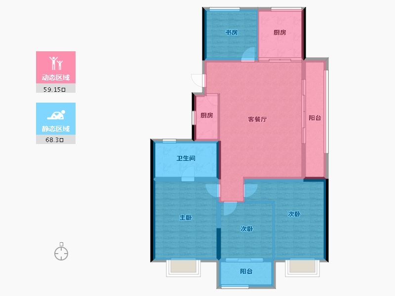 浙江省-绍兴市-碧桂园棠樾府-115.07-户型库-动静分区