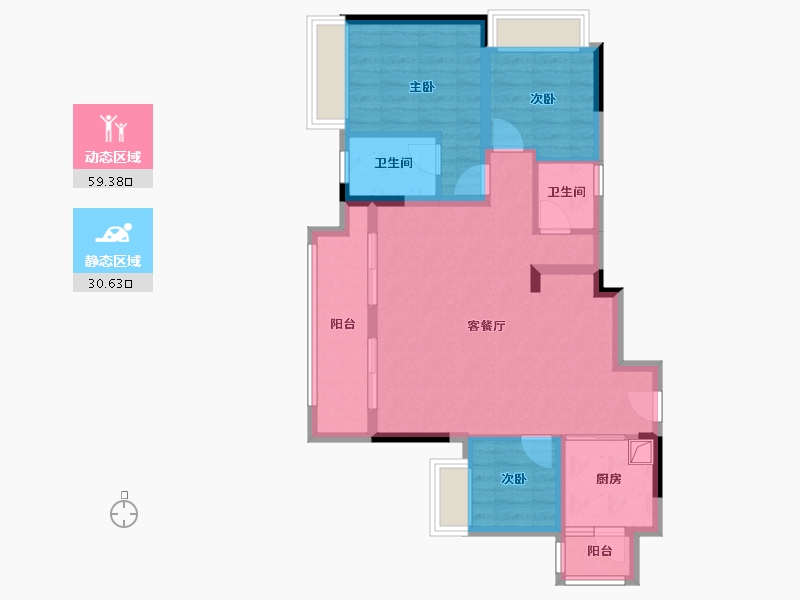 重庆-重庆市-中国铁建元时代-79.73-户型库-动静分区