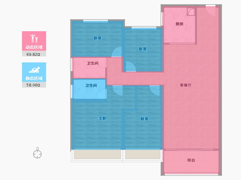 江苏省-镇江市-碧桂园凤凰城-115.34-户型库-动静分区