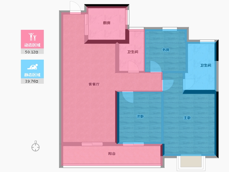 浙江省-杭州市-中天珺楠府-80.00-户型库-动静分区