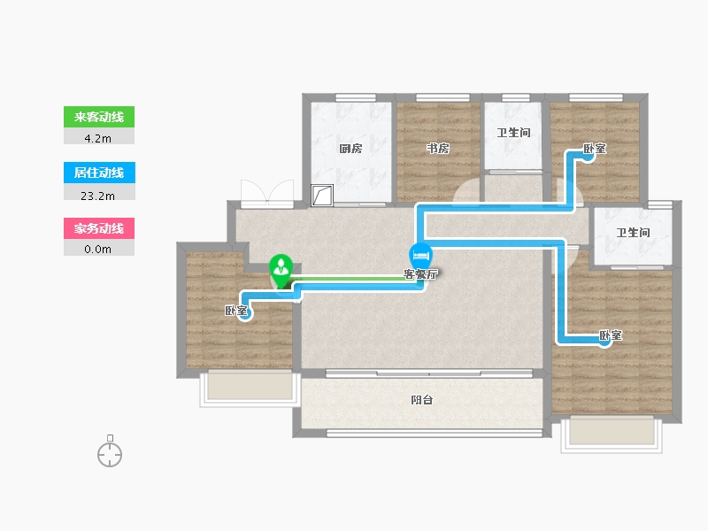 陕西省-西安市-天地源·永安华-101.93-户型库-动静线