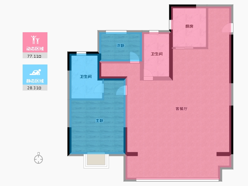 安徽省-合肥市-绿城溪山禾苑-94.99-户型库-动静分区