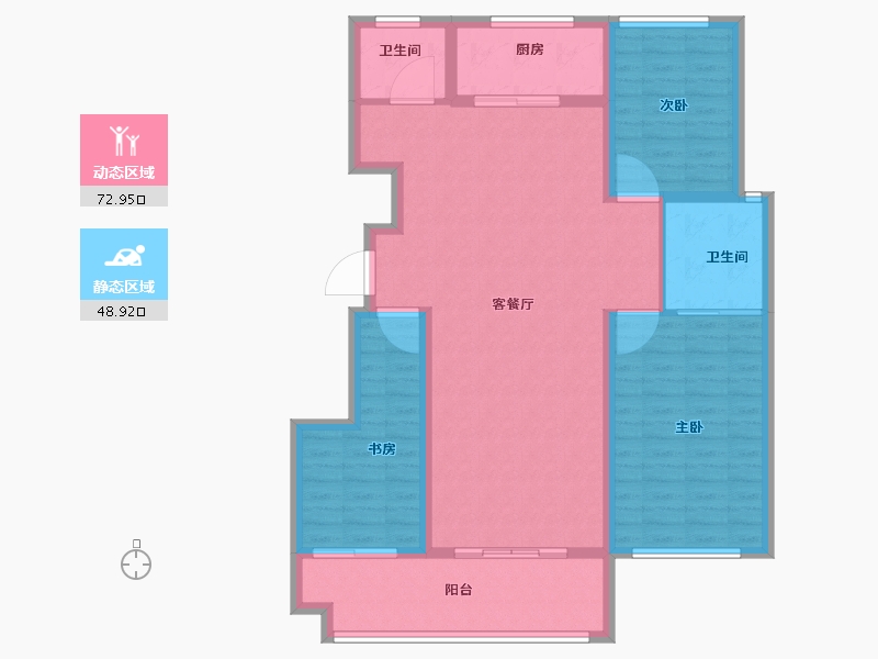 河南省-三门峡市-天河城·璞园-110.41-户型库-动静分区