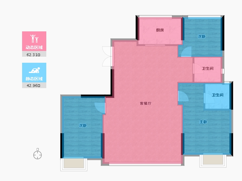 浙江省-嘉兴市-苏嘉至境园-96.74-户型库-动静分区