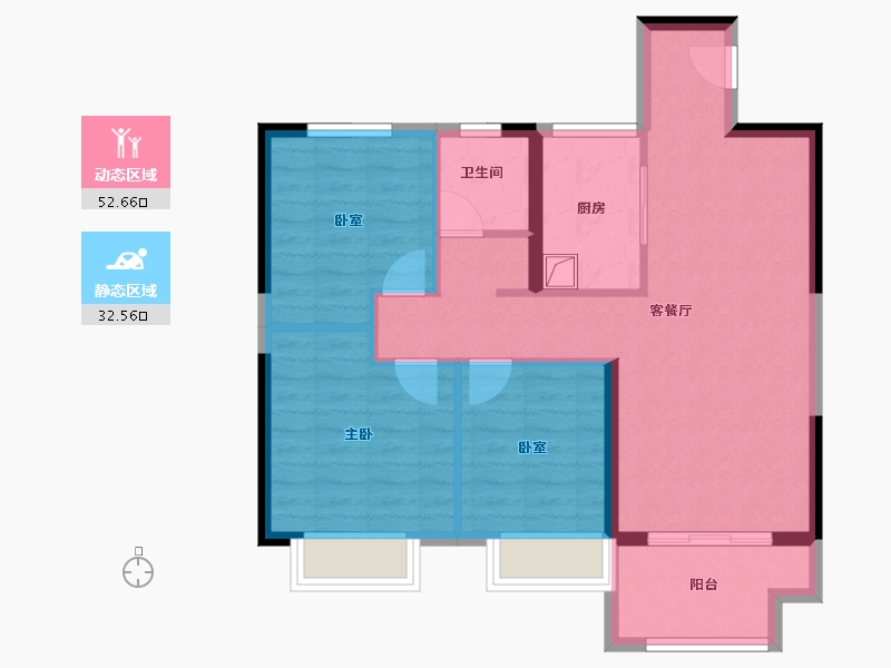 江苏省-镇江市-天地源·十里花园-76.15-户型库-动静分区