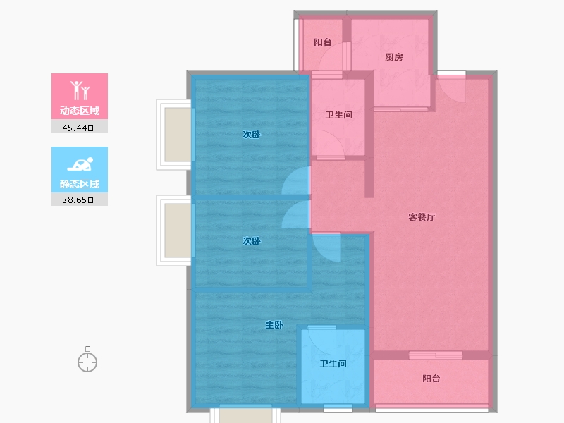 云南省-昆明市-佳兆业城市广场-74.82-户型库-动静分区