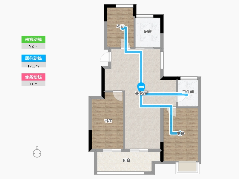 四川省-成都市-绿城明月蘭庭-82.37-户型库-动静线