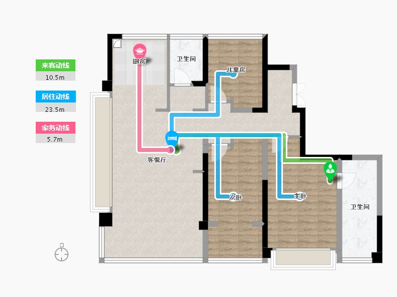 浙江省-嘉兴市-苏嘉至境园-104.40-户型库-动静线