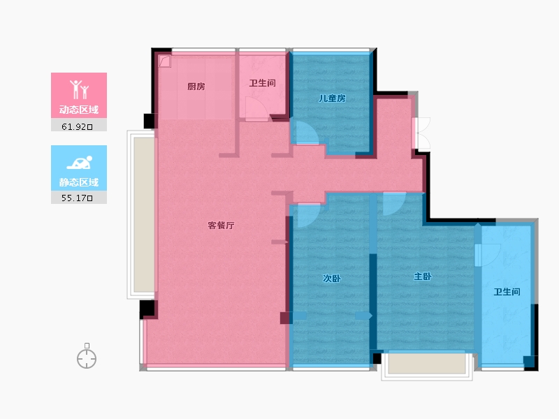 浙江省-嘉兴市-苏嘉至境园-104.40-户型库-动静分区