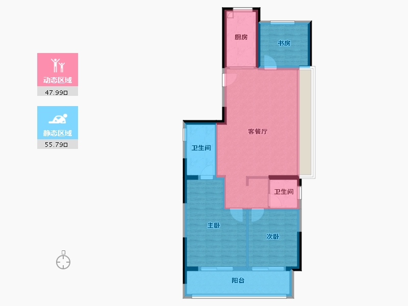 浙江省-温州市-永嘉中梁天宸-93.81-户型库-动静分区