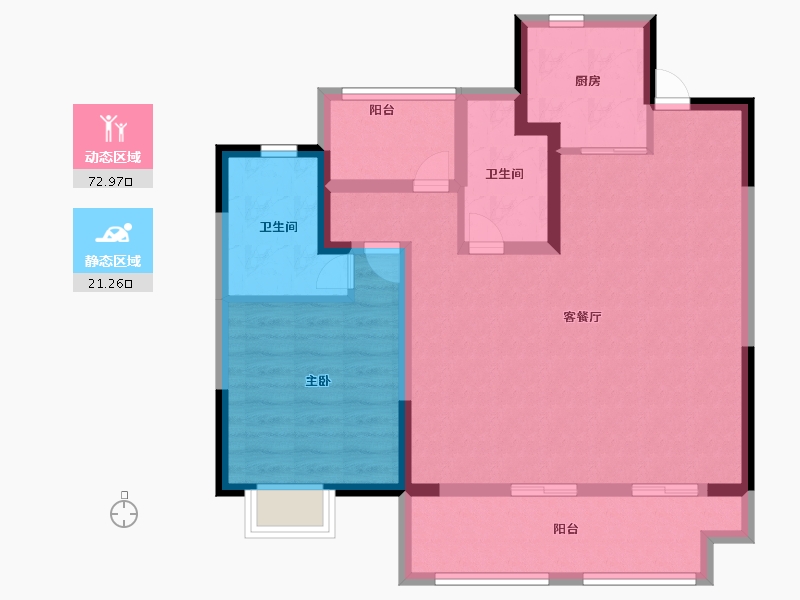 安徽省-合肥市-绿城溪山禾苑-84.00-户型库-动静分区