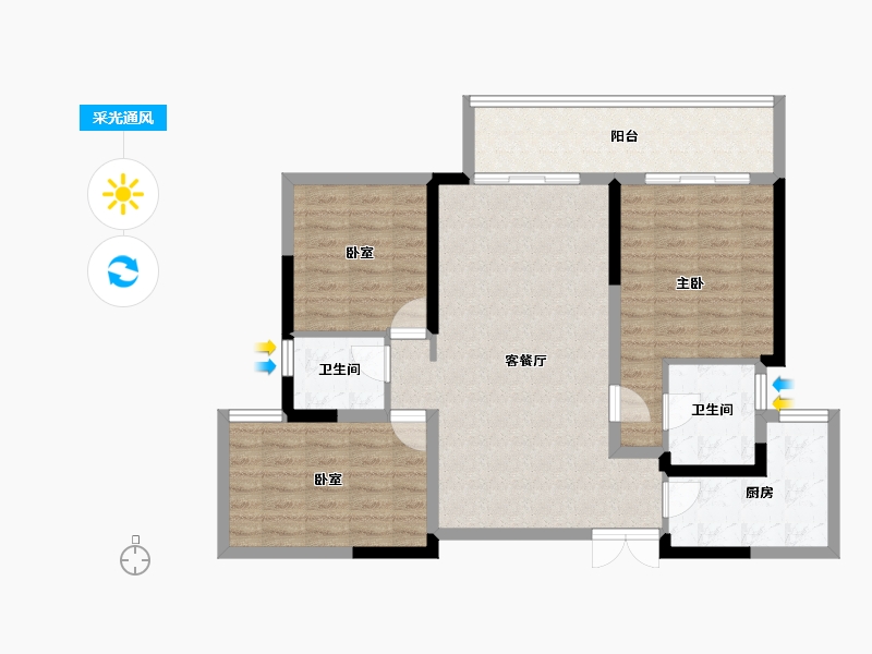 四川省-成都市-长冶南阳御龙府-94.48-户型库-采光通风