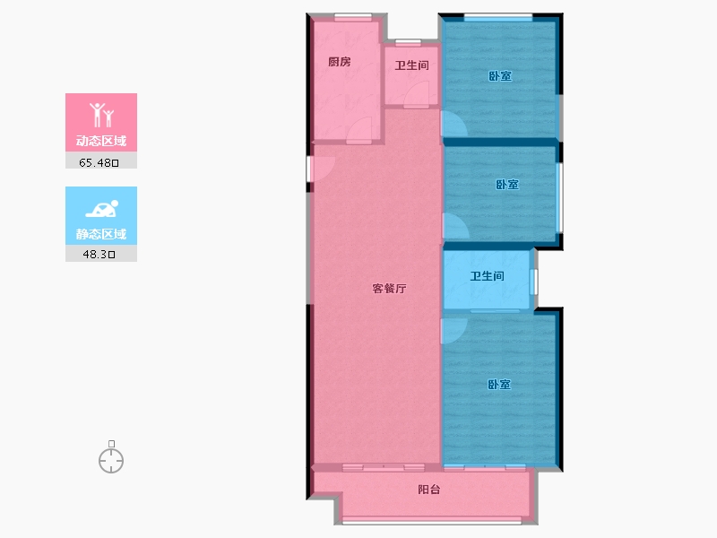 陕西省-西安市-华清园·文津观澜-104.06-户型库-动静分区