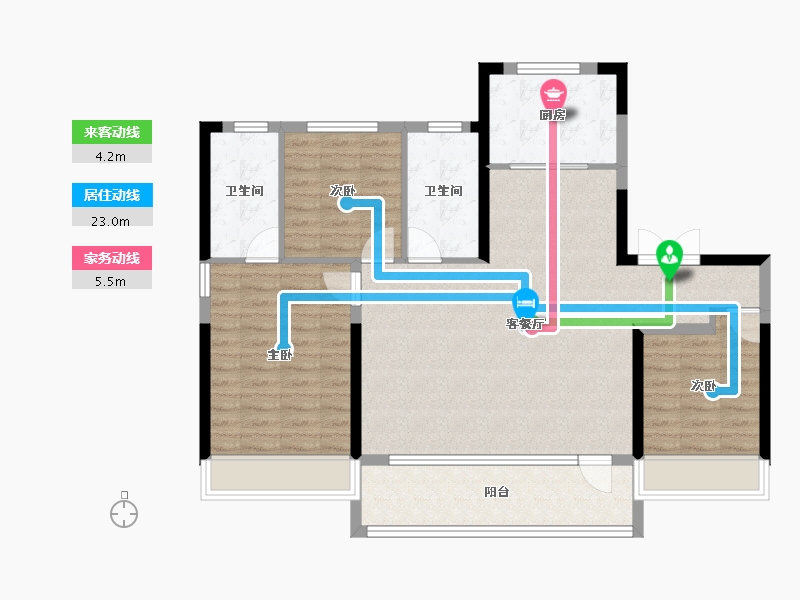 山东省-青岛市-青岛滨海国际中心-100.46-户型库-动静线